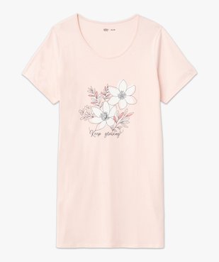 Chemise de nuit à manches courtes avec motifs femme grande taille vue4 - GEMO 4G FEMME - GEMO