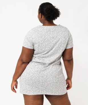 Chemise de nuit à manches courtes avec motifs femme grande taille vue3 - GEMO 4G FEMME - GEMO