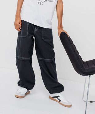 Pantalon parachute avec surpiqûres garçon vue1 - GEMO (JUNIOR) - GEMO