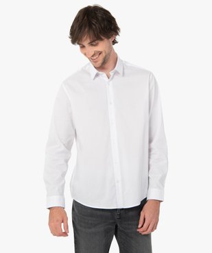 Chemise homme à manches longues coupe Regular en coton stretch vue1 - GEMO (HOMME) - GEMO