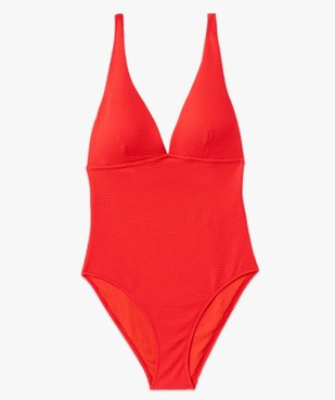 Maillot de bain une pièce forme corbeille en maille gaufrée femme vue4 - GEMO (PLAGE) - GEMO