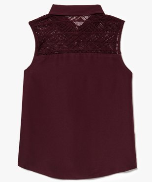 Chemise fluide bimatière sans manches  vue2 - GEMO (JUNIOR) - GEMO