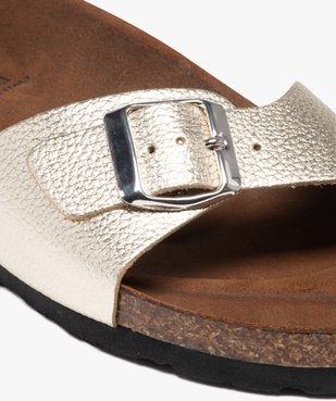 Mules femme à talon plat et bride ajustable en cuir vue6 - GEMO (CASUAL) - GEMO