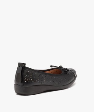 Ballerines femme confort en cuir uni fantaisie ajouré vue4 - GEMO (CONFORT) - GEMO