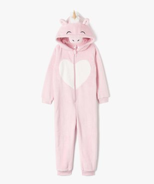 Combinaison pyjama licorne avec capuche fille vue1 - GEMO (ENFANT) - GEMO