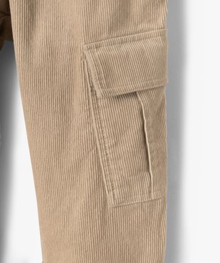 Pantalon jogger regular en velours côtelé à poches cargo garçon vue3 - GEMO (JUNIOR) - GEMO