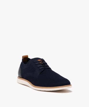 Derbies homme unies en mesh avec col stretch et semelle bicolore vue2 - GEMO(URBAIN) - GEMO