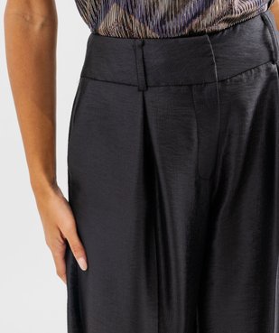 Pantalon de soirée coupe large en matière satinée femme vue4 - GEMO(FEMME PAP) - GEMO