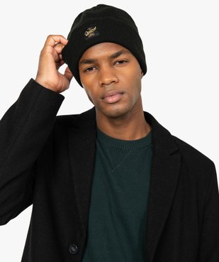 Bonnet en maille avec large revers homme vue2 - GEMO 4G HOMME - GEMO