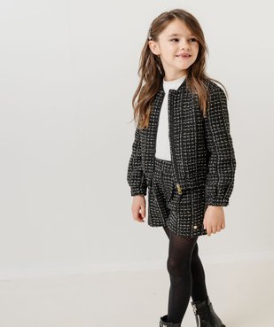 Veste zippée effet tweed fille - LuluCastagnette vue3 - LULUCASTAGNETTE - GEMO