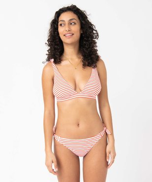 Bas de maillot de bain femme à rayures vue3 - GEMO 4G FEMME - GEMO