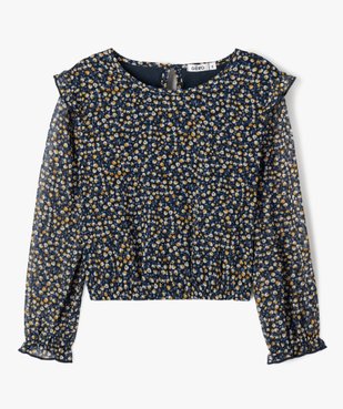 Blouse en voile à motifs fleuris coupe courte fille vue1 - GEMO (ENFANT) - GEMO