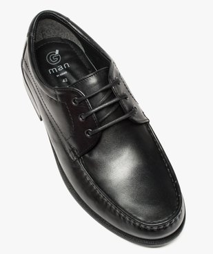 Mocassins homme à lacets dessus et intérieur cuir vue5 - GEMO(URBAIN) - GEMO