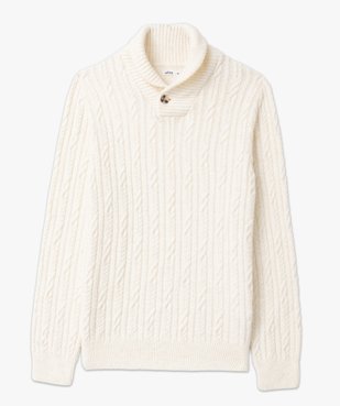 Pull col châle en maille torsadée homme vue4 - GEMO (HOMME) - GEMO