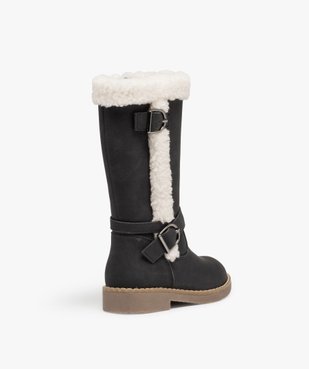 Bottes fille unies à bordures en sherpa vue4 - GEMO (ENFANT) - GEMO