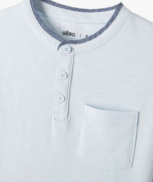 Tee-shirt garçon esprit polo en maille piquée vue3 - GEMO (ENFANT) - GEMO