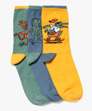 Chaussettes tige haute motifs animaux garçon (lot de 3) vue1 - GEMO (ENFANT) - GEMO