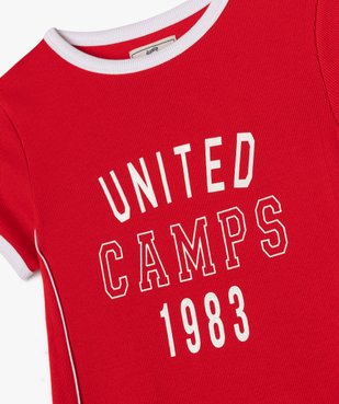 Robe à manches courtes en maille côtelée fille - Camps United vue3 - CAMPS - GEMO