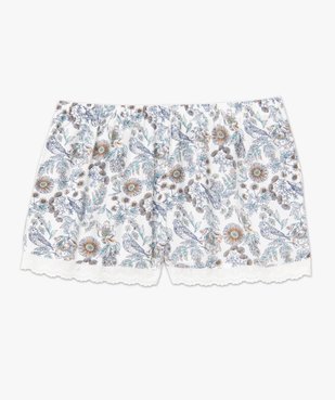 Short de pyjama femme à motifs fleuris avec bas brodé vue4 - GEMO(HOMWR FEM) - GEMO