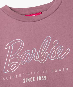 Sweat bicolore avec inscription pailletée fille - Barbie vue2 - BARBIE - GEMO