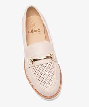 Mocassins femme unies à bout amande perforé  vue5 - GEMO (CASUAL) - GEMO