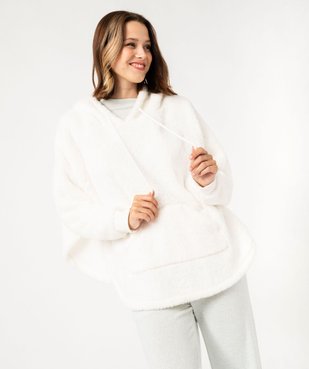 Veste d’intérieur à capuche en maille peluche femme  vue1 - GEMO(HOMWR FEM) - GEMO