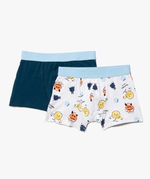 Boxer garçon assortis en coton stretch (lot de 2) vue1 - GEMO 4G GARCON - GEMO