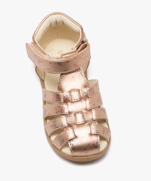 Sandales bébé fille métallisées à motif avec bout fermé et scratch - Lulu Castagnette vue5 - LULU CASTAGNETTE - GEMO