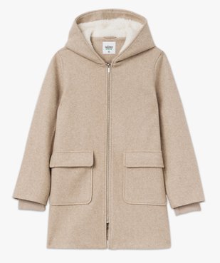 Manteau droit zippé à capuche femme vue4 - GEMO 4G FEMME - GEMO