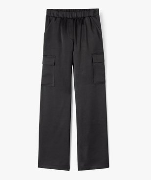 Pantalon en satin avec poches à rabat fille vue2 - GEMO (JUNIOR) - GEMO