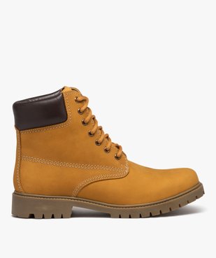 Boots homme dessus en cuir suédé uni et col matelassé vue1 - GEMO (CASUAL) - GEMO