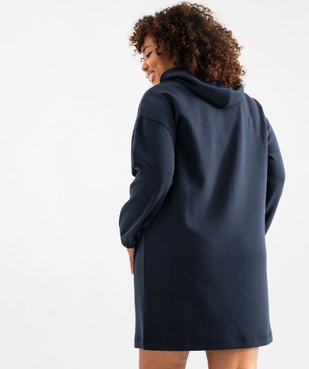 Robe-sweat à capuche en maille douce et extensible femme grande taille vue3 - GEMO (G TAILLE) - GEMO