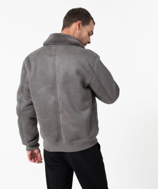 Blouson homme en suédine avec doublure chaude vue5 - GEMO (HOMME) - GEMO