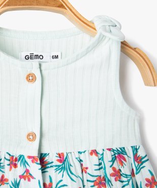 Ensemble 2 pièces bébé fille robe et culotte en coton vue3 - GEMO(BB COUCHE) - GEMO