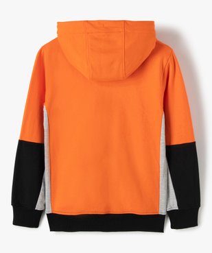 Sweat garçon tricolore à capuche avec fermeture zippée vue4 - GEMO (ENFANT) - GEMO