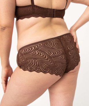 Shorty femme grande taille en dentelle, tulle et microfibre vue2 - GEMO(HOMWR FEM) - GEMO