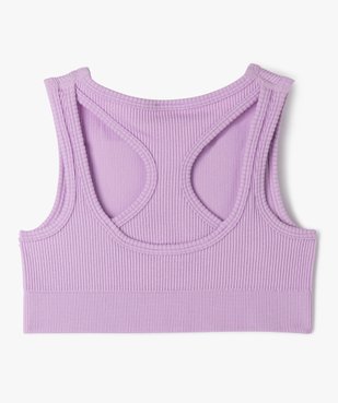 Débardeur court en maille côtelée extensible fille vue3 - GEMO (ENFANT) - GEMO