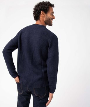 Pull homme en maille fantaisie contenant de la laine vue3 - GEMO (HOMME) - GEMO