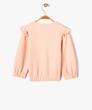 Sweat zippé avec volants sur les épaules bébé fille vue3 - GEMO(BEBE DEBT) - GEMO