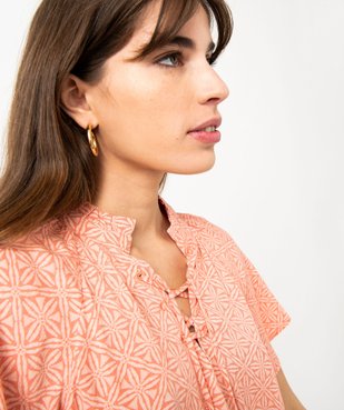 Blouse à manches courtes en crêpe de viscose imprimé femme vue2 - GEMO(FEMME PAP) - GEMO