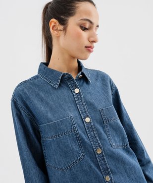 Robe chemise en toile denim femme vue2 - GEMO(FEMME PAP) - GEMO