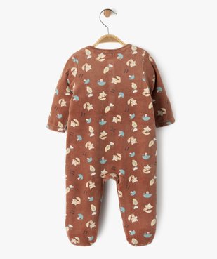 Pyjama en velours ouverture devant à motifs forêt bébé garçon vue4 - GEMO 4G BEBE - GEMO