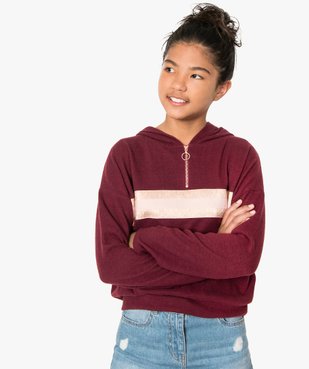 Pull fille façon sweat à capuche vue1 - GEMO (JUNIOR) - GEMO