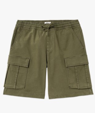 Bermuda cargo en coton stretch à taille élastiquée homme vue4 - GEMO (HOMME) - GEMO