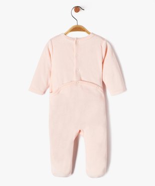 Pyjama en velours avec message coloré bébé fille vue3 - GEMO 4G BEBE - GEMO