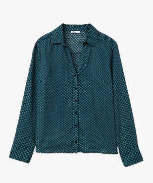 Chemise imprimée avec fines rayures pailletées femme vue4 - GEMO(FEMME PAP) - GEMO