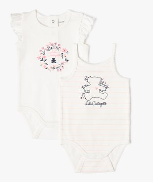 Bodies à manches courtes bébé fille (lot de 2) - LuluCastagnette vue2 - LULUCASTAGNETTE - GEMO