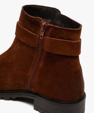 Boots zippées dessus cuir suédé à semelle crantée femme vue12 - GEMO (CASUAL) - GEMO