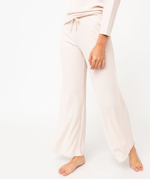 Bas de pyjama large en maille côtelée extra douce femme vue1 - GEMO 4G FEMME - GEMO