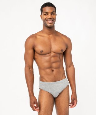 Slip en coton stretch à taille élastiquée homme (lot de 3) vue2 - GEMO 4G HOMME - GEMO